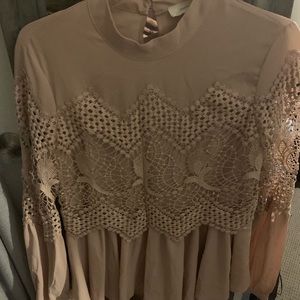 Light pink Long Sleeve lace Blouse💕